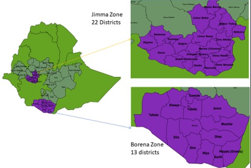 REACH geographic coverage Amref Ethiopia